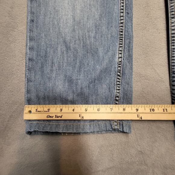 Levi's 505 Jeans Mens 34x26 Blue Regular Fit Straight Leg Distressed Denim - Picture 6 of 12